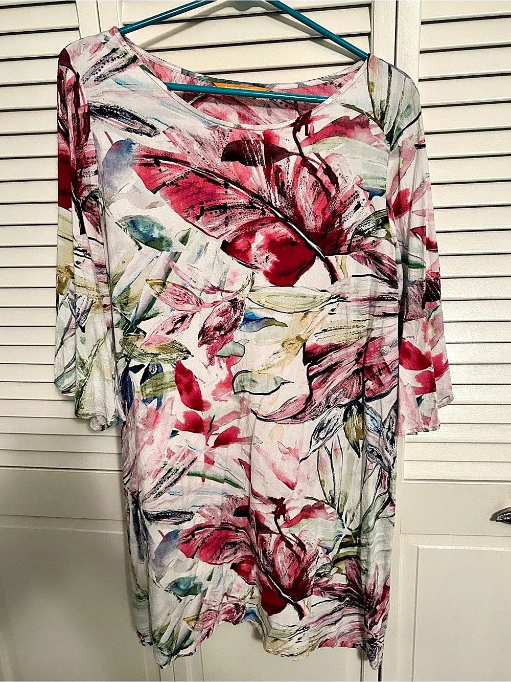 Floral Mini Dress in Pink & White Like New
